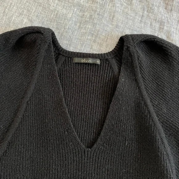 Deluc deep V-Neck Ribbed Sweater - Picture 2 of 7